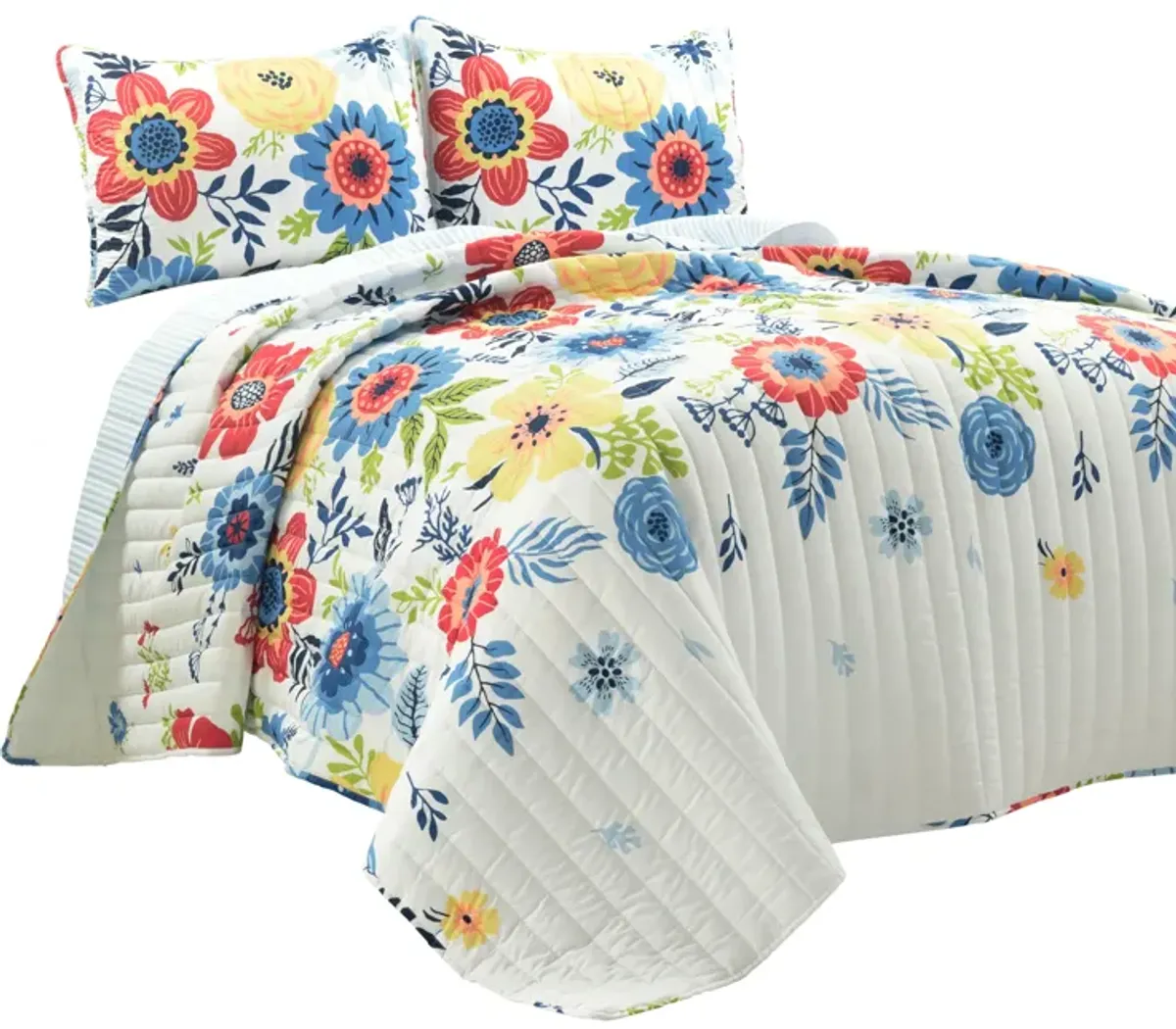 Cottage Core Ariana Flower Reversible Oversized Quilt 3Pc Set