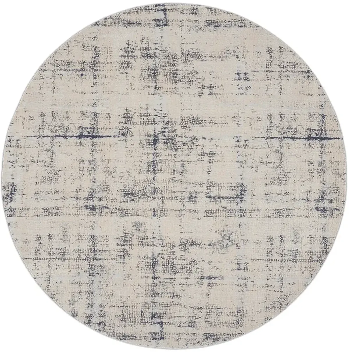 Rustic Textures RUS06 Ivory/Blue 5'3" x Round Rug