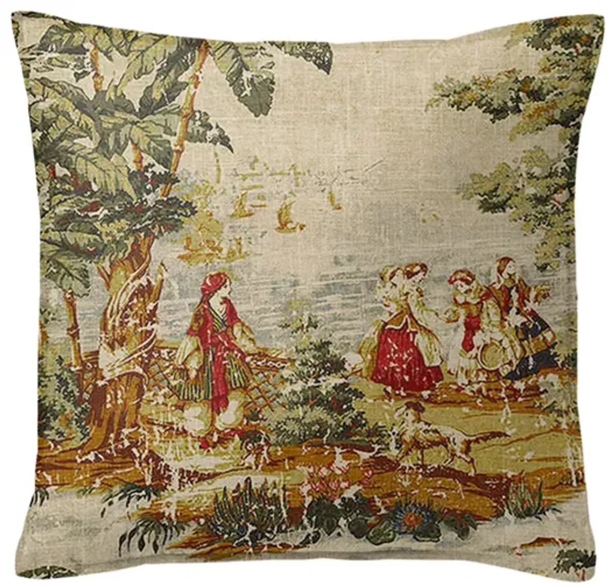 6ix Tailors Fine Linens Countryside Red Decorative Throw Pillows