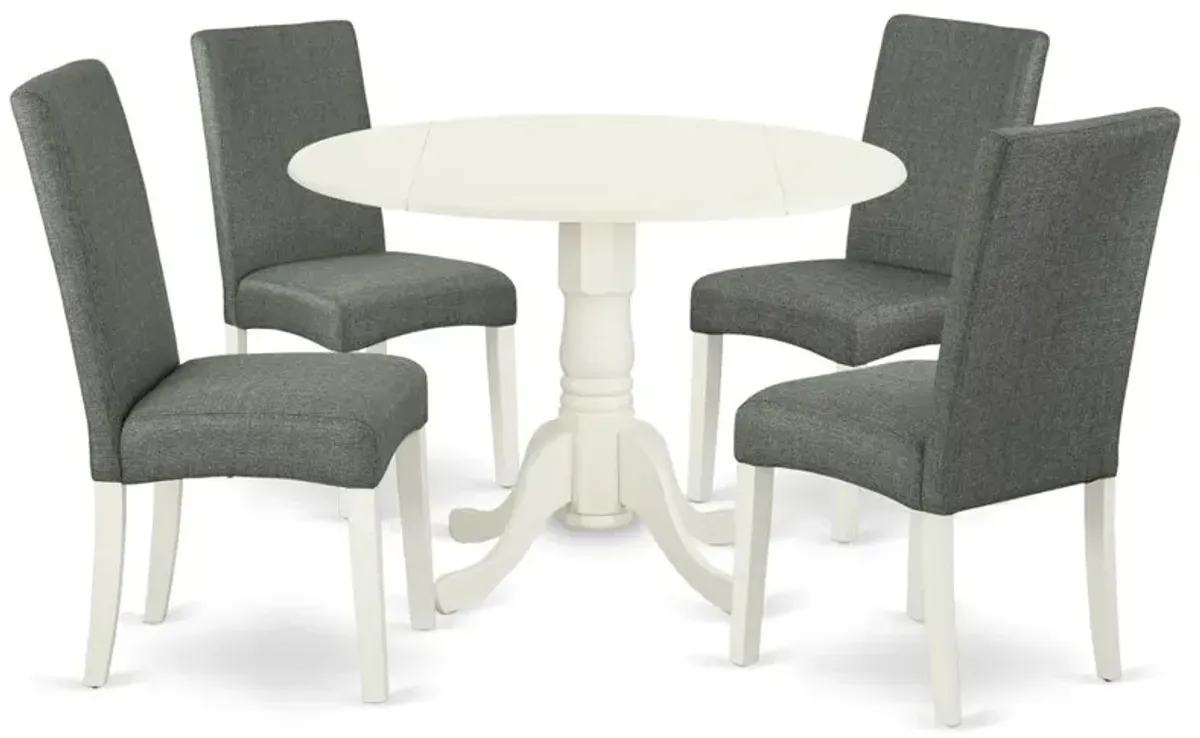 Dining Room Set Linen White, DLDR5-LWH-07