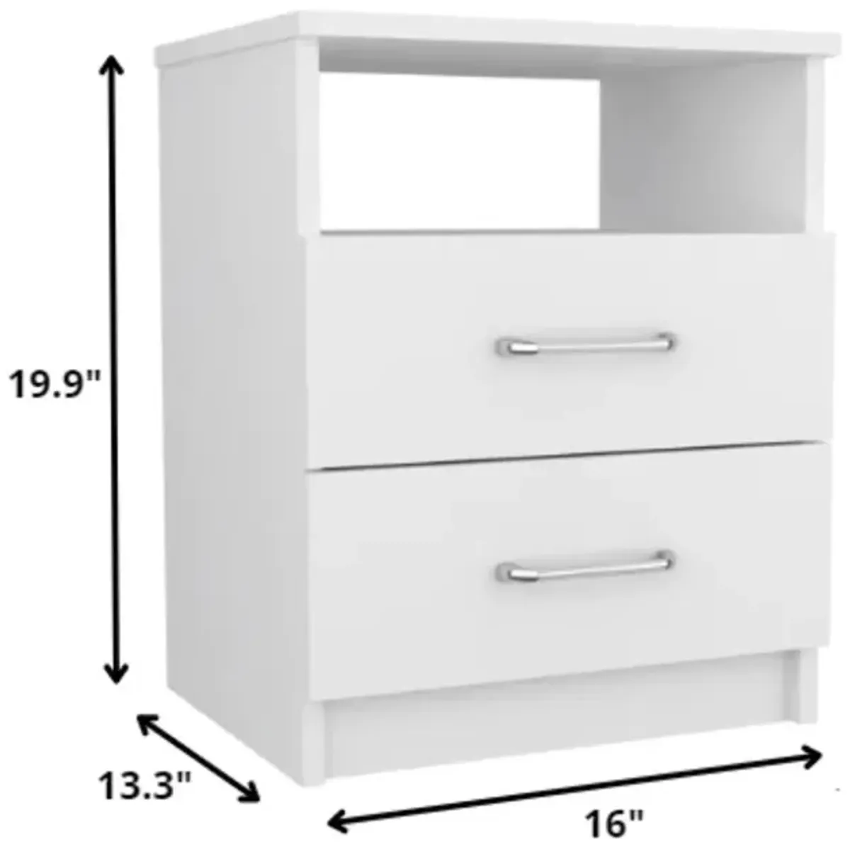 Homezia Modern and Stylish White Particle Bedroom Nightstand