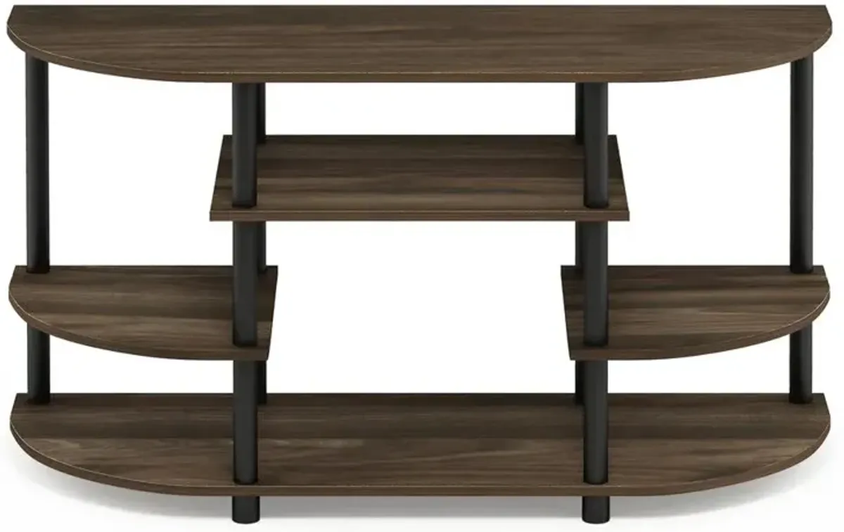 Furinno JAYA 15116 Simple Design Corner TV Stand, Columbia Walnut/Black