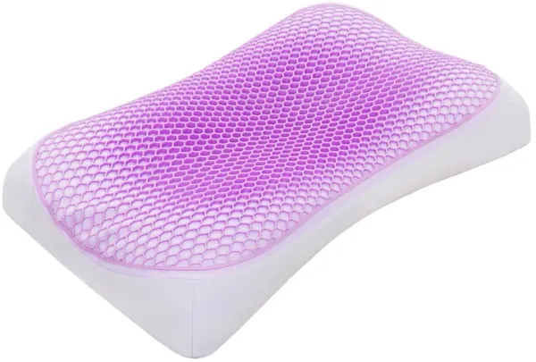 Rely Pillow, Dense Memory Foam and TPE Support, Ergonomic Shape, 15x25 - Benzara