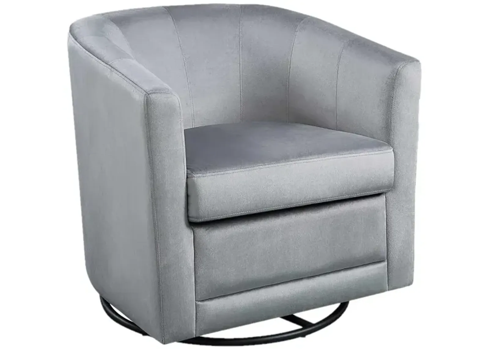 Kappa Swivel Chair (1 per box) in Mid Gray Velvet/Black Base