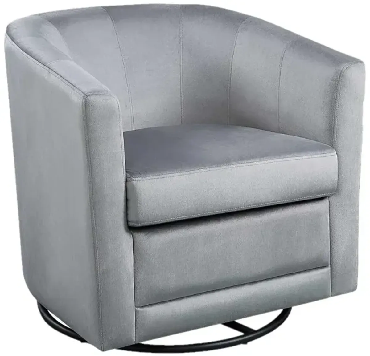 Kappa Swivel Chair (1 per box) in Mid Gray Velvet/Black Base