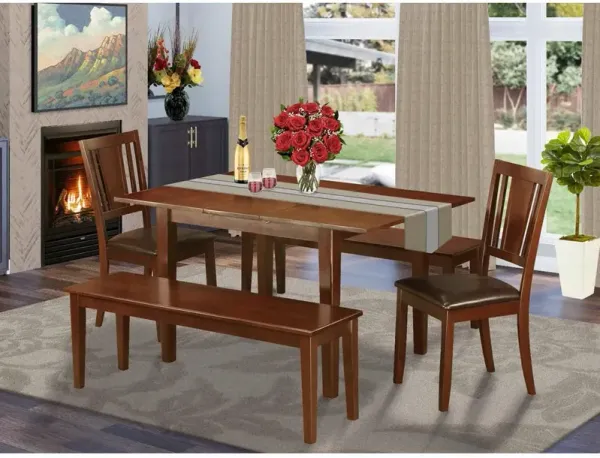 5 Pc Dining room set with bench -Kitchen Table with 2 Dining Chairs and 2 Benches
