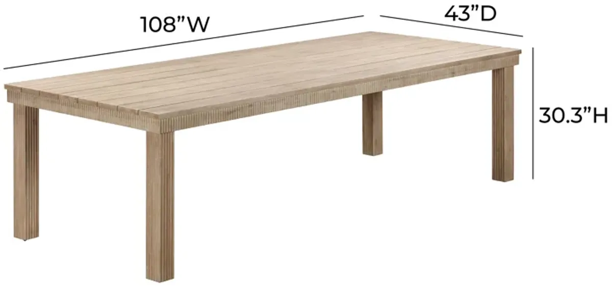 Cassie Natural Outdoor 108" Rectangular Dining Table