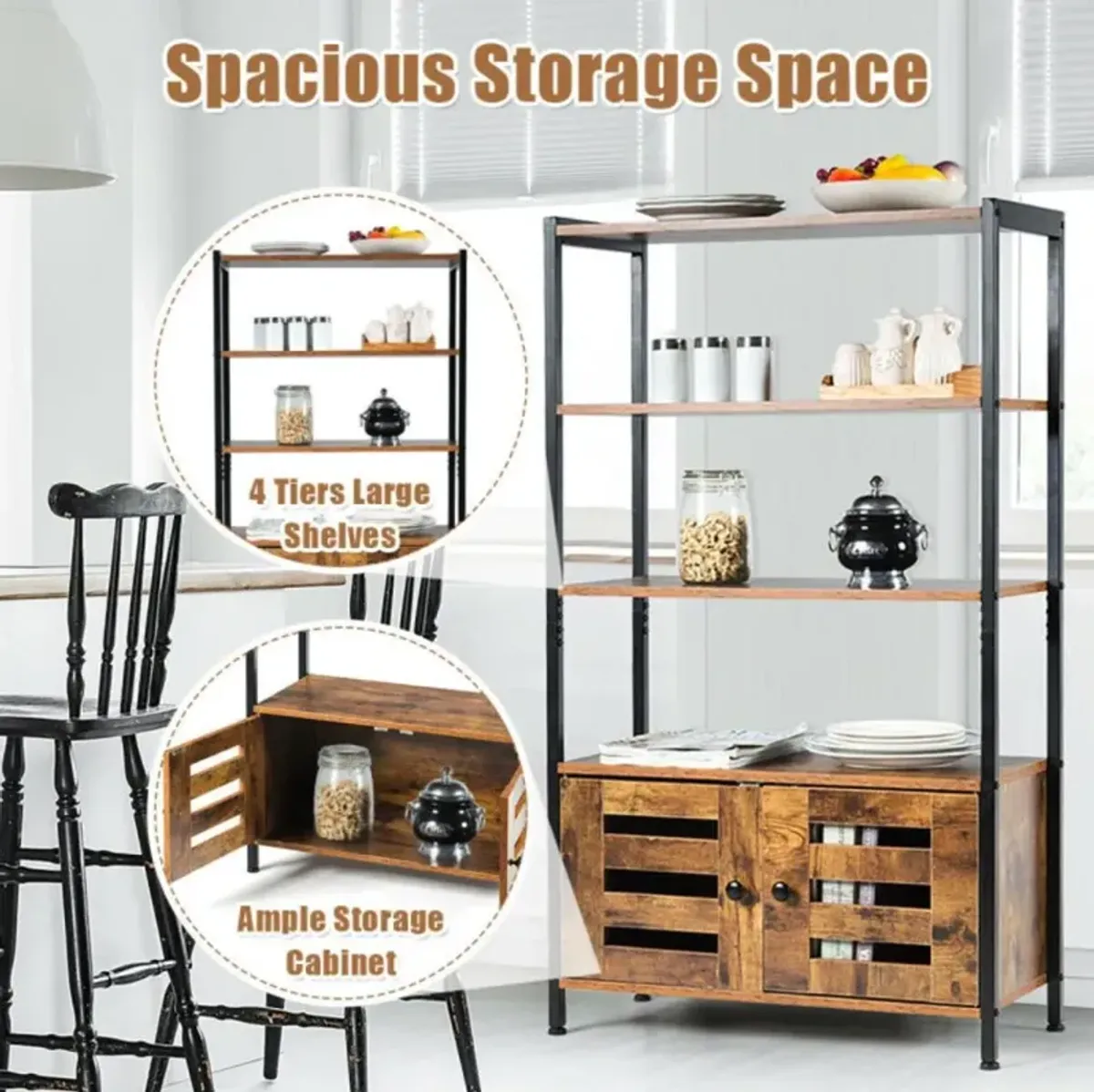 Hivvago Industrial Storage Shelf with 2 Shutter Doors