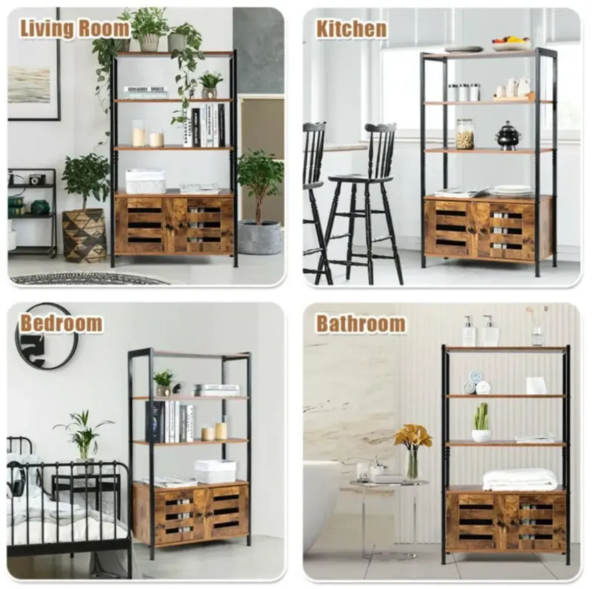 Hivvago Industrial Storage Shelf with 2 Shutter Doors