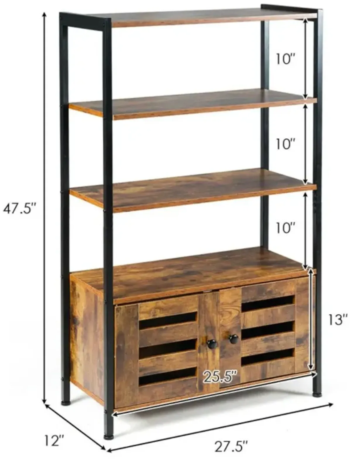 Hivvago Industrial Storage Shelf with 2 Shutter Doors