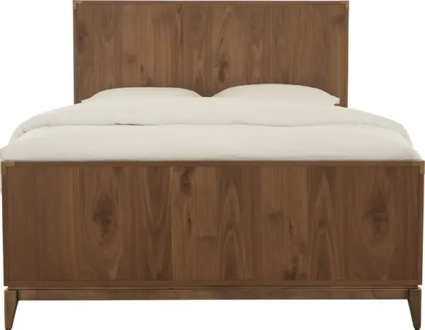 Adler California King-size Panel Bed in Natural Walnut