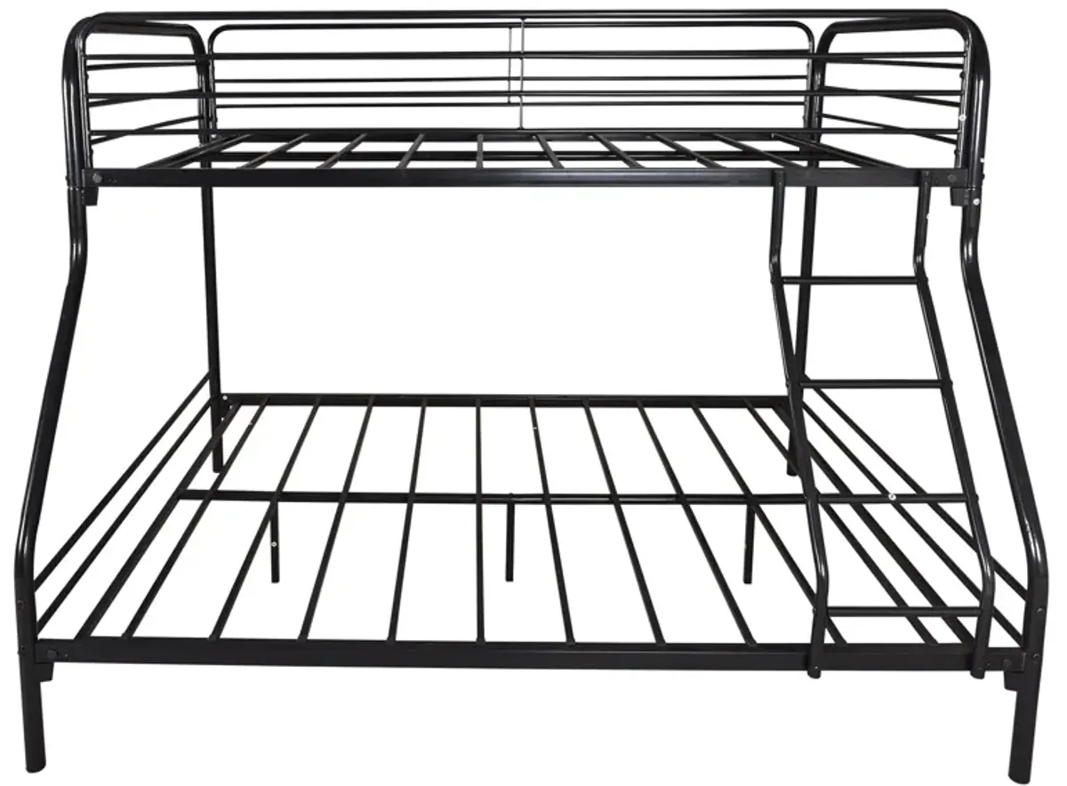 Hivvago Heavy Duty Full Metal Easy Assembly Bunk Bed Frame with Guardrail and Stairs