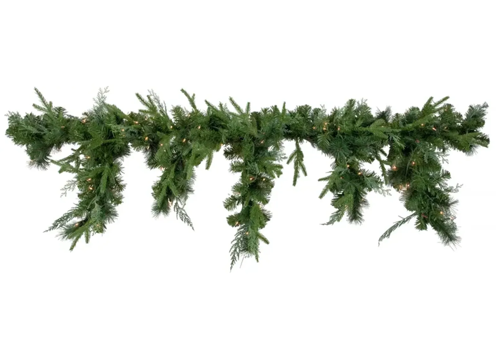 6' x 18" Pre-Lit Mixed Pine Artificial Christmas Icicle Garland  Clear Lights