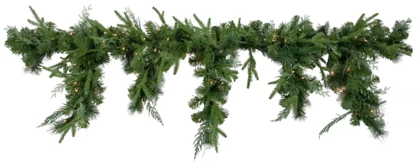 6' x 18" Pre-Lit Mixed Pine Artificial Christmas Icicle Garland  Clear Lights