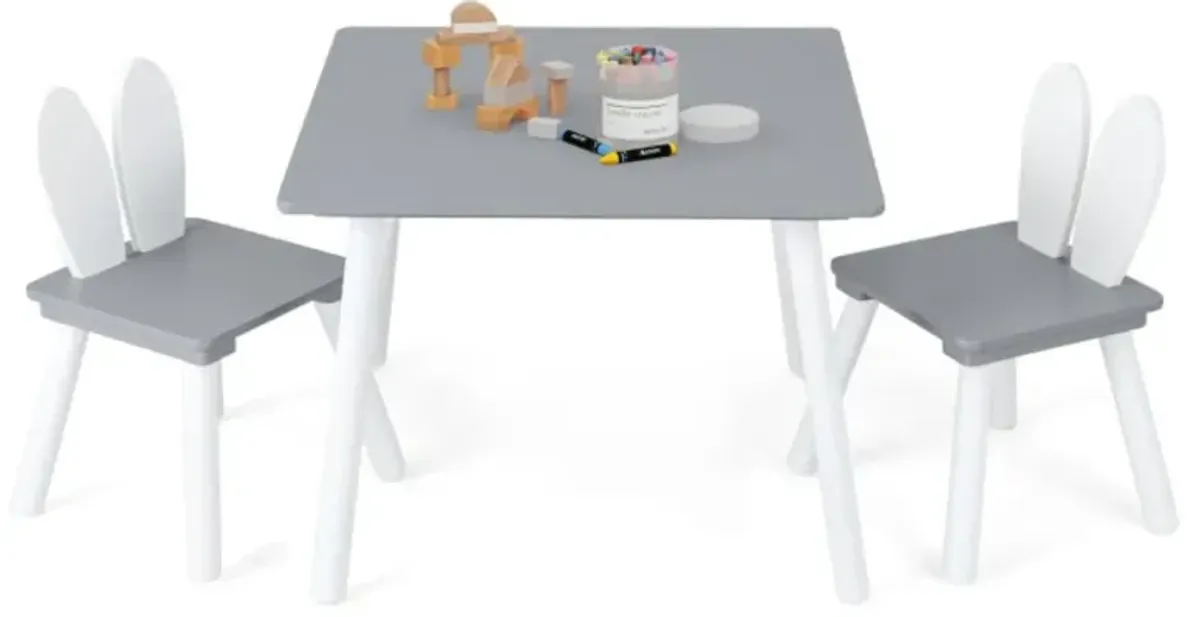 Hivvago 3 Pieces Kids Table and Chairs Set for Arts Crafts Snack Time