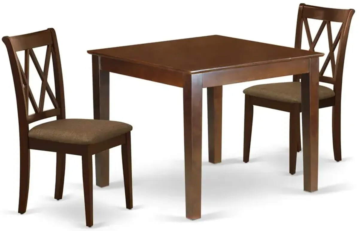 East West Furniture Dining Room Set Mahogany, OXCL3-MAH-C