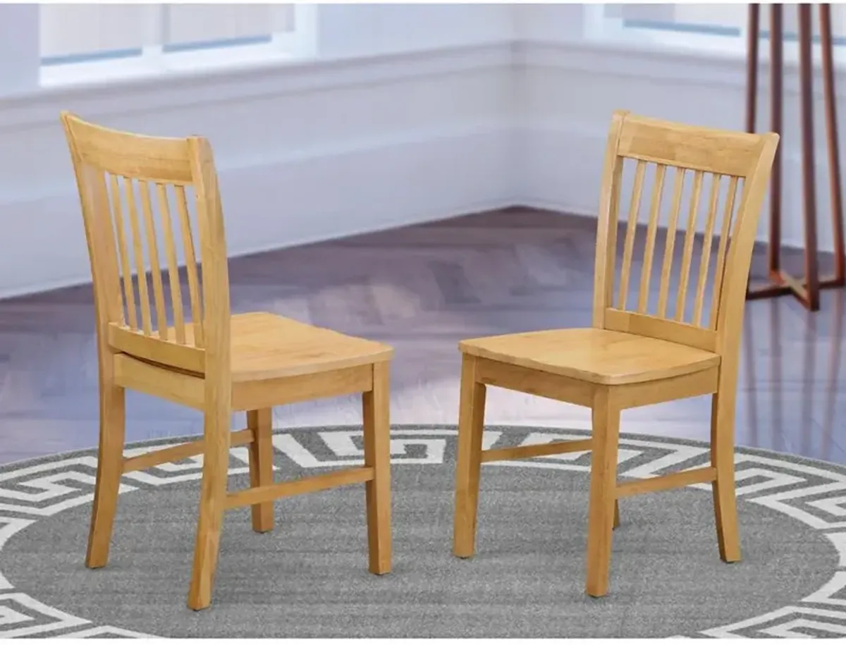 East West Furniture Norfolk  Dining  chair  with  Wood  Seat    -Oak  Finish.,  Set  of  2