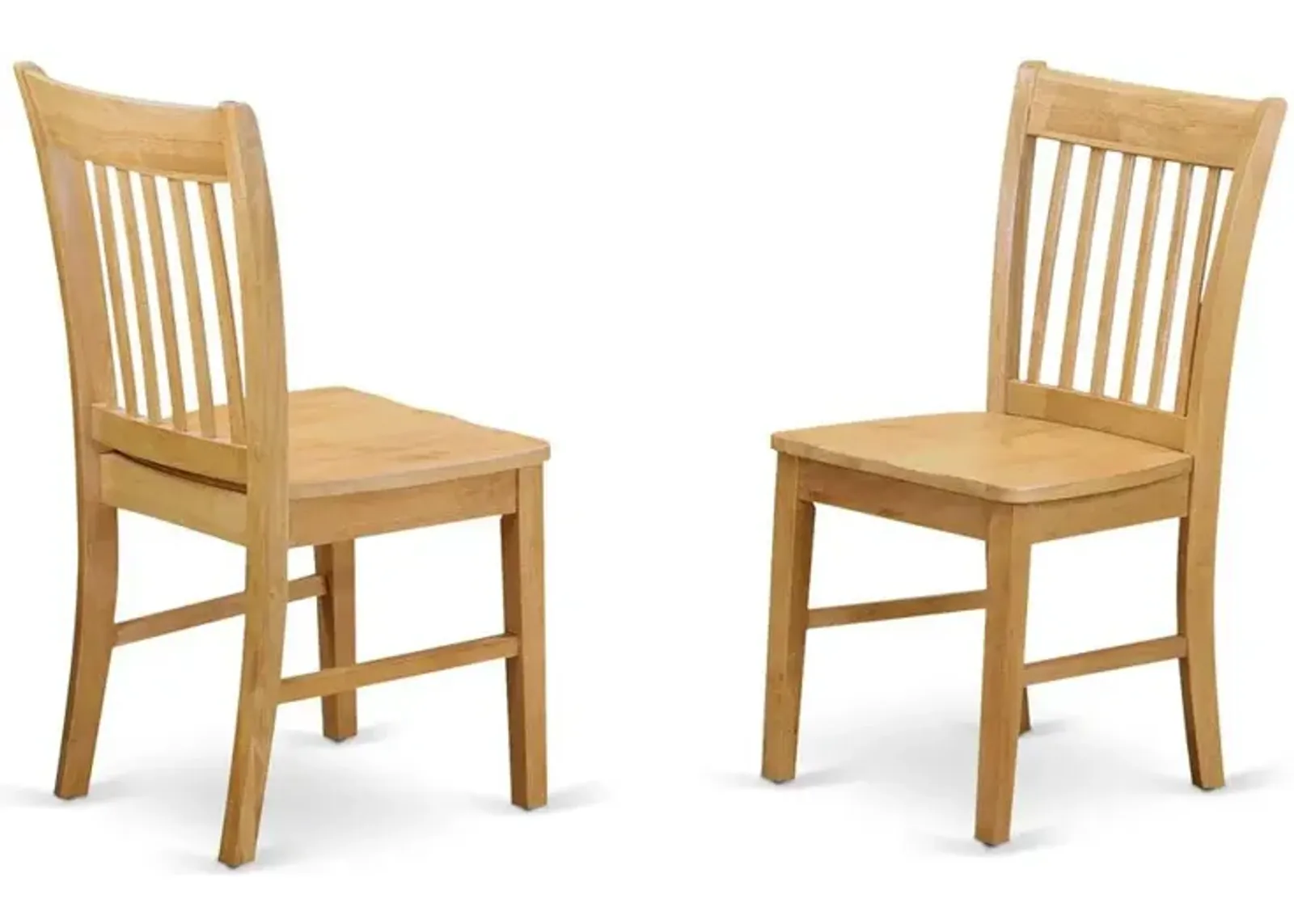 East West Furniture Norfolk  Dining  chair  with  Wood  Seat    -Oak  Finish.,  Set  of  2