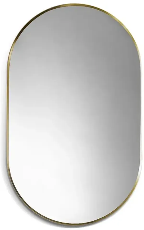 Altair Ispra 36 Oval Bathroom/Vanity Brushed Gold Aluminum Framed Wall Mirror