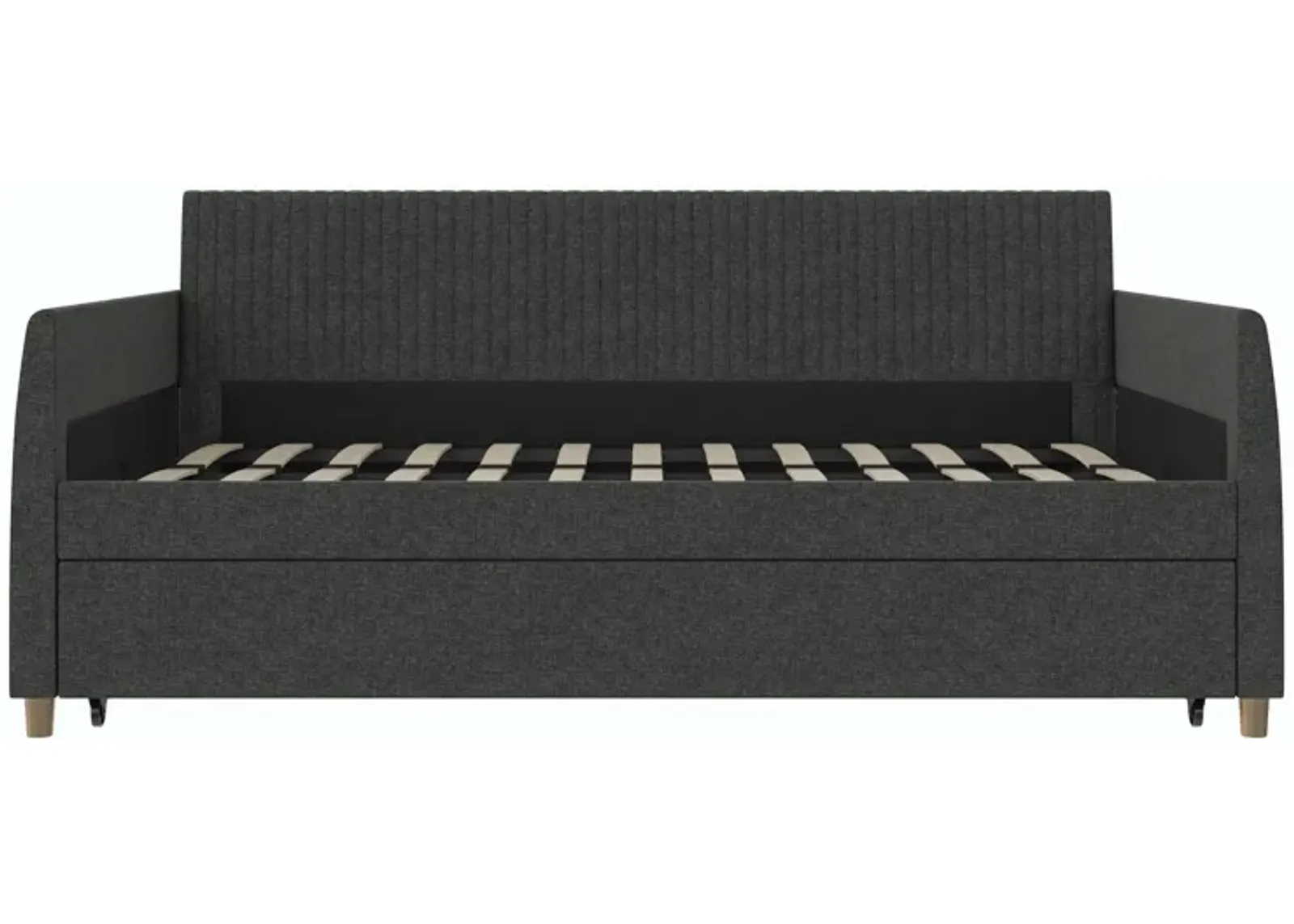 Mr. Kate Daphne Upholstered Daybed with Trundle, Twin/Twin, Dark Gray Linen