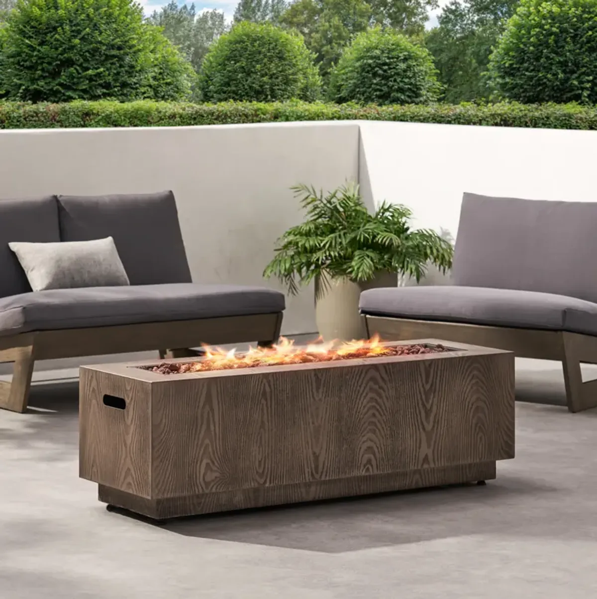 Cozy Outdoor Propane Fire Pit, 50,000 BTU, 48" W x 15" D x 15" H