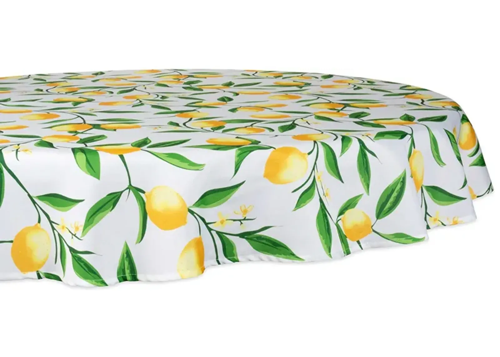 60" Round Outdoor Tablecloth with Lemon Bliss Print Design