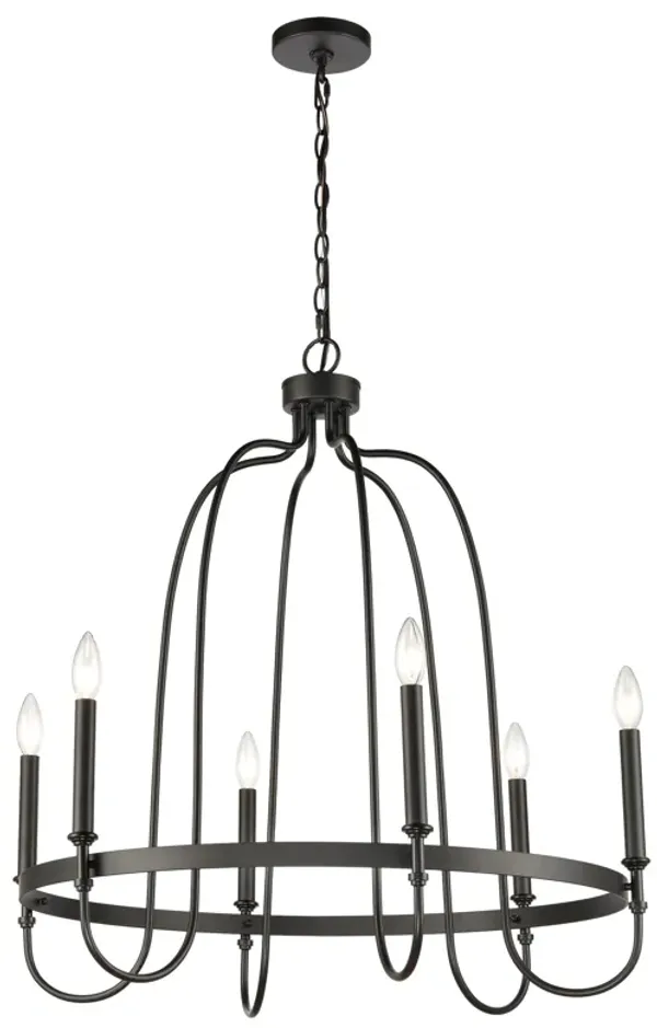 Wickshire 29" wide 6 Light Chandelier