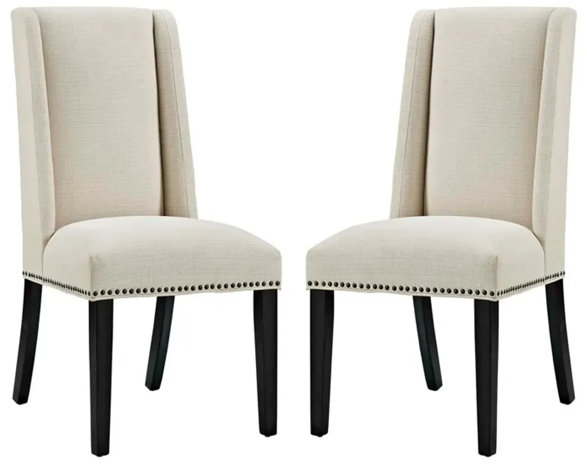 Baron Dining Chair Fabric Set of 2-Benzara