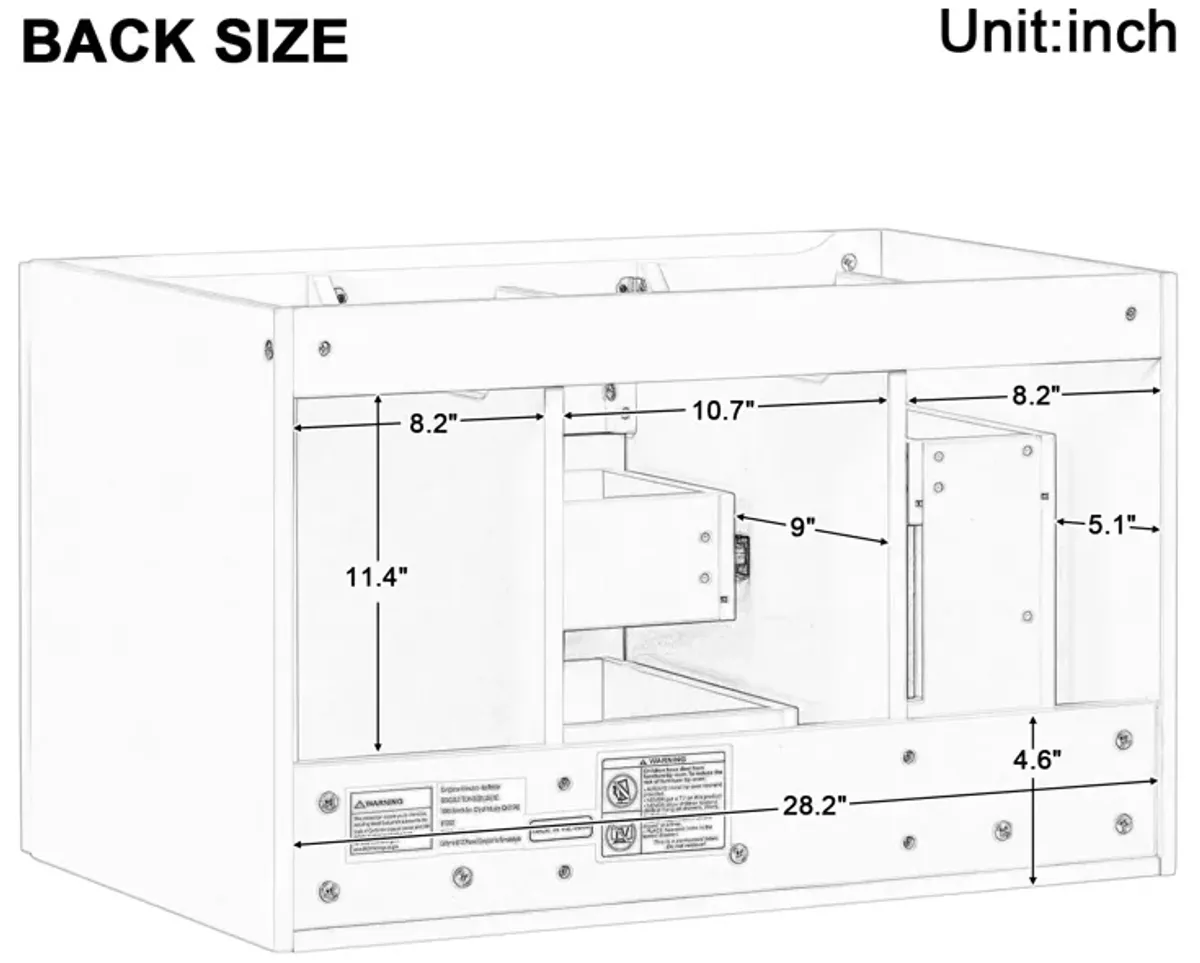 Gewnee 30" Bathroom Vanity with Storage Drawer and Sink