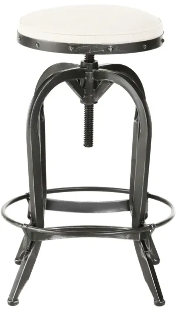 Adjustable Swivel Bar Stool with Antique-Stained Iron Base