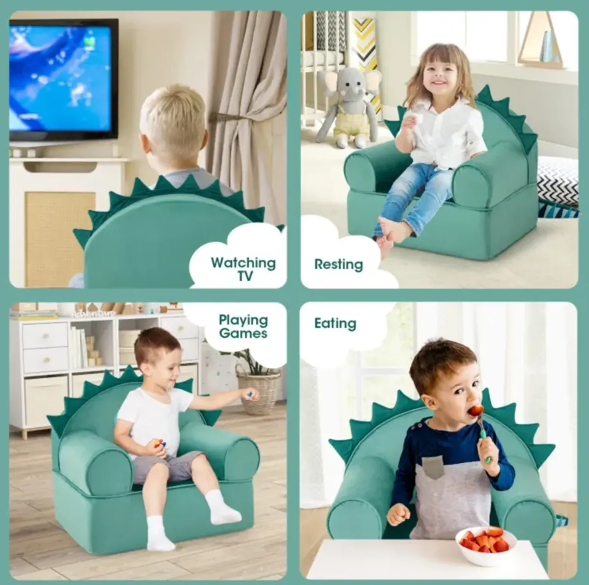 Hivvago Original Kids Sofa with Armrest and Thick Cushion