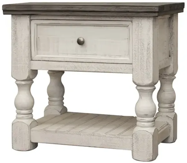 Contemporary Solid Wood One Drawer Nightstand – Compact Bedside Table