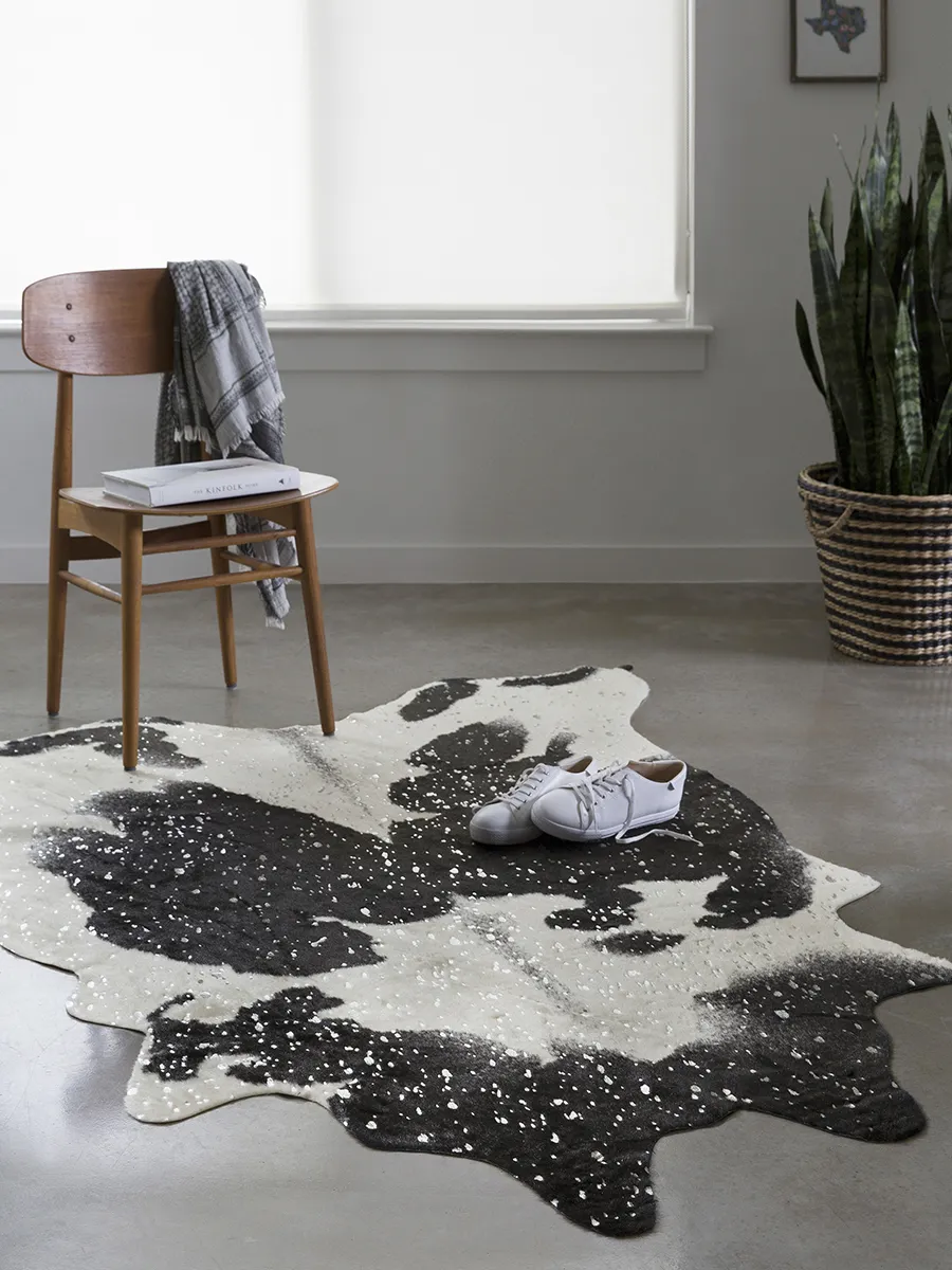 Bryce BZ01 Black/Silver 5' x 6'6" Rug