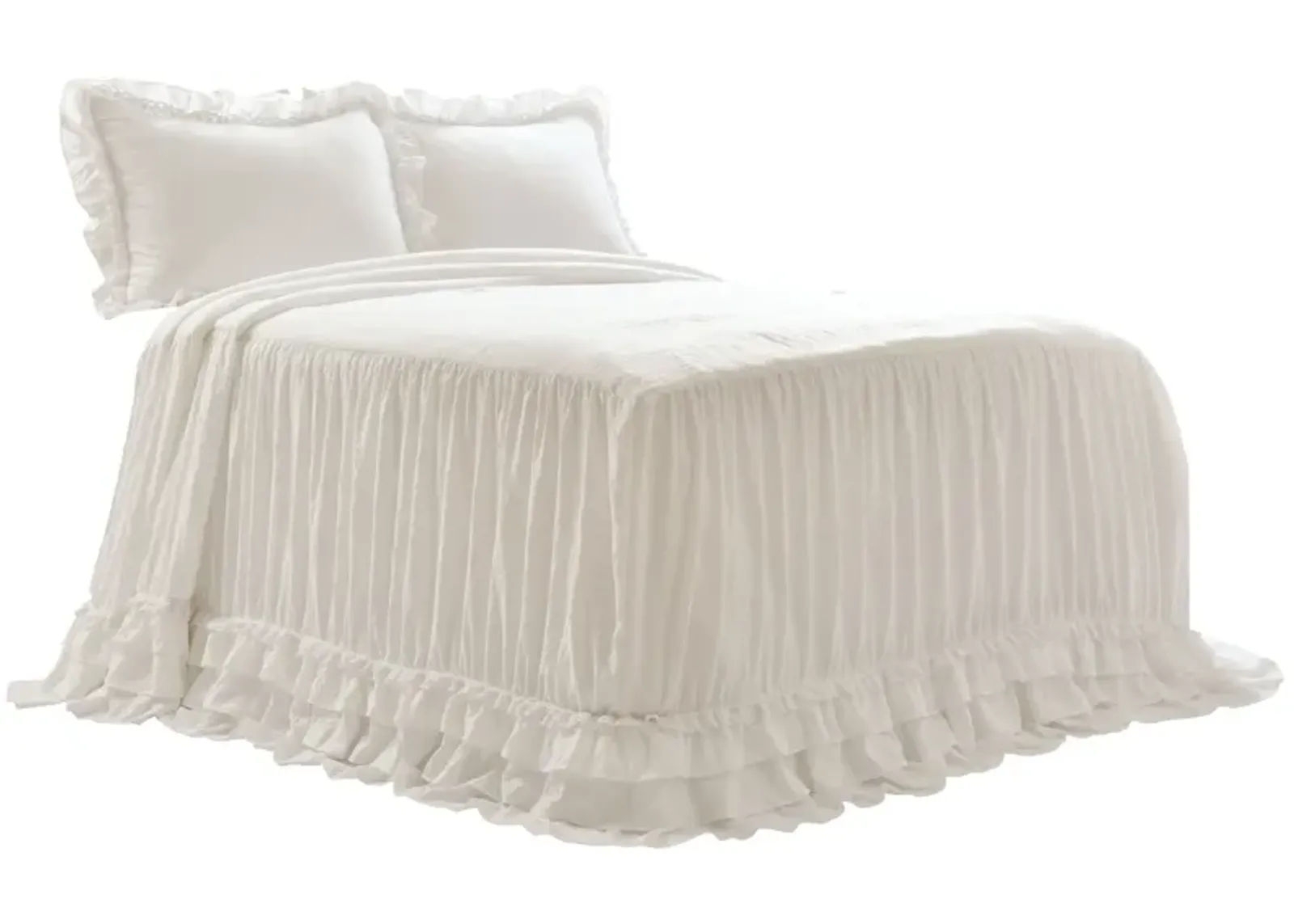 Ella Ruffle Lace Bedspread 3Pc Set