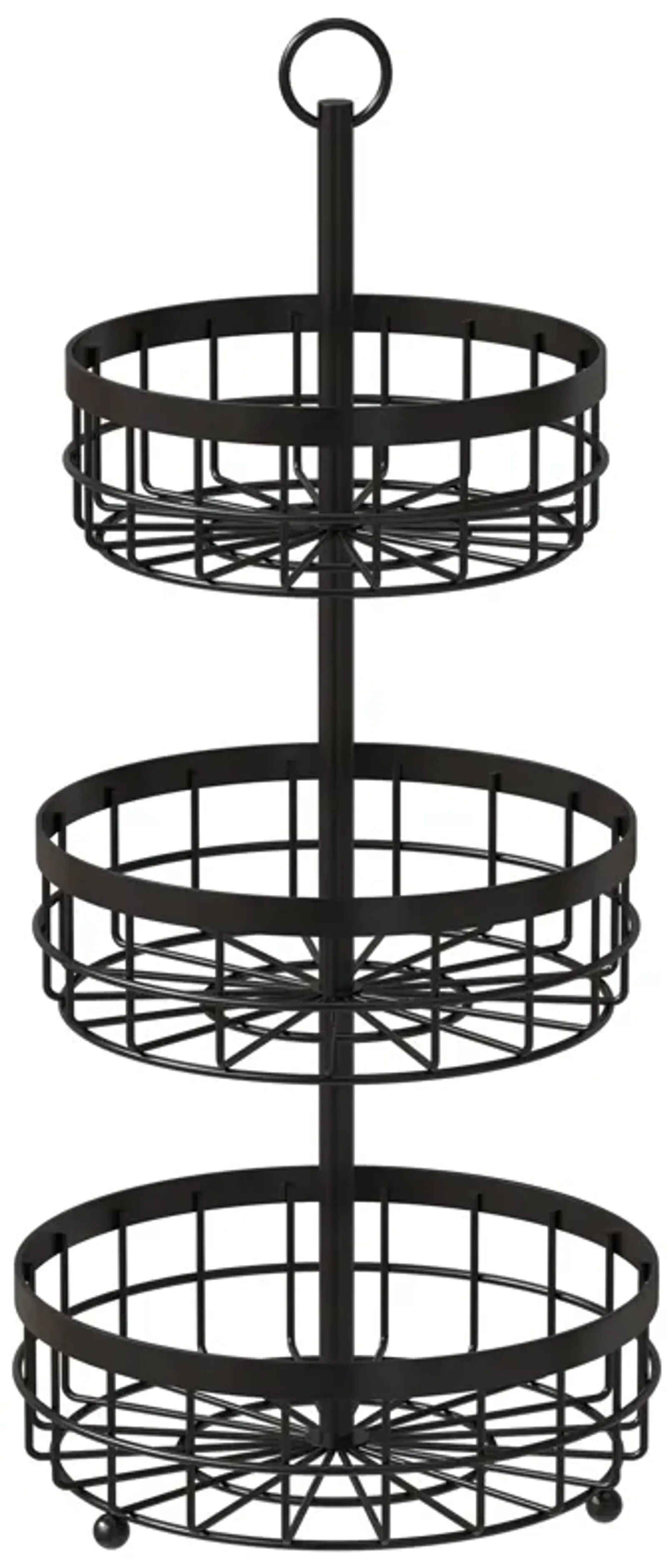 3-Tier Countertop Metel Fruit Vegetable Basket Bowl Storage Rack Kitchen Bathroom