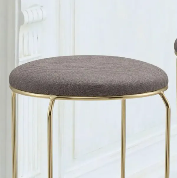 Kings Brand Furniture Carmilla Upholstered Counter Height Stool with Footrest - Bar Stools Set of 4 for Kitchen 31"