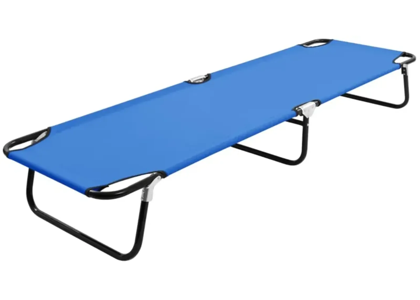 vidaXL Folding Sun Lounger Blue Steel