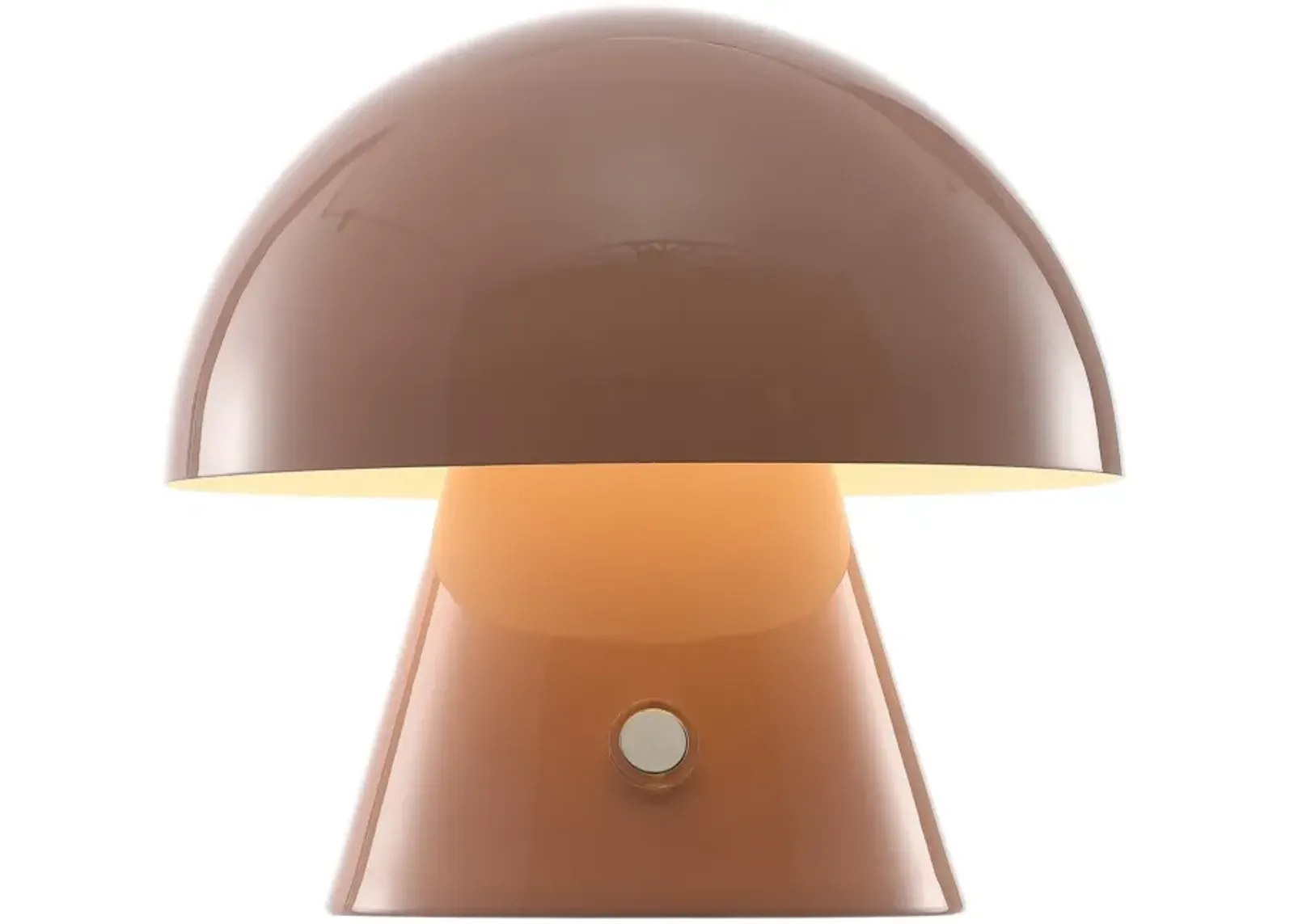 Porcini Contemporary Bohemian Rechargeablecordless Iron Integrated LED Mushroom Table Lamp