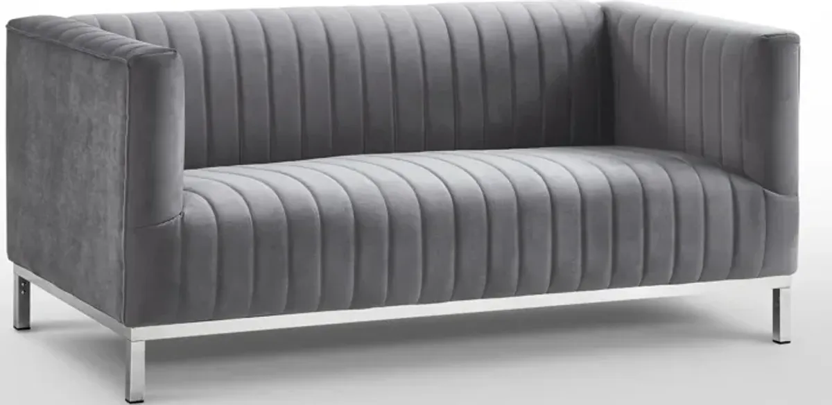 Inspired Home Jay Velvet Loveseat