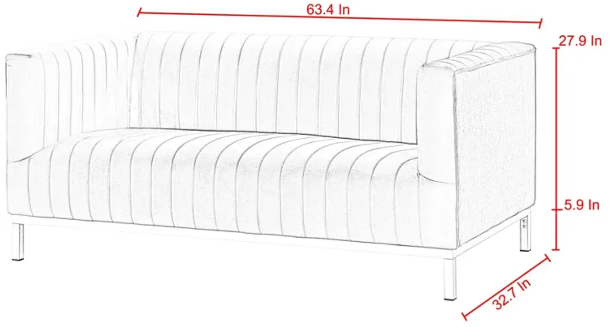 Inspired Home Jay Velvet Loveseat