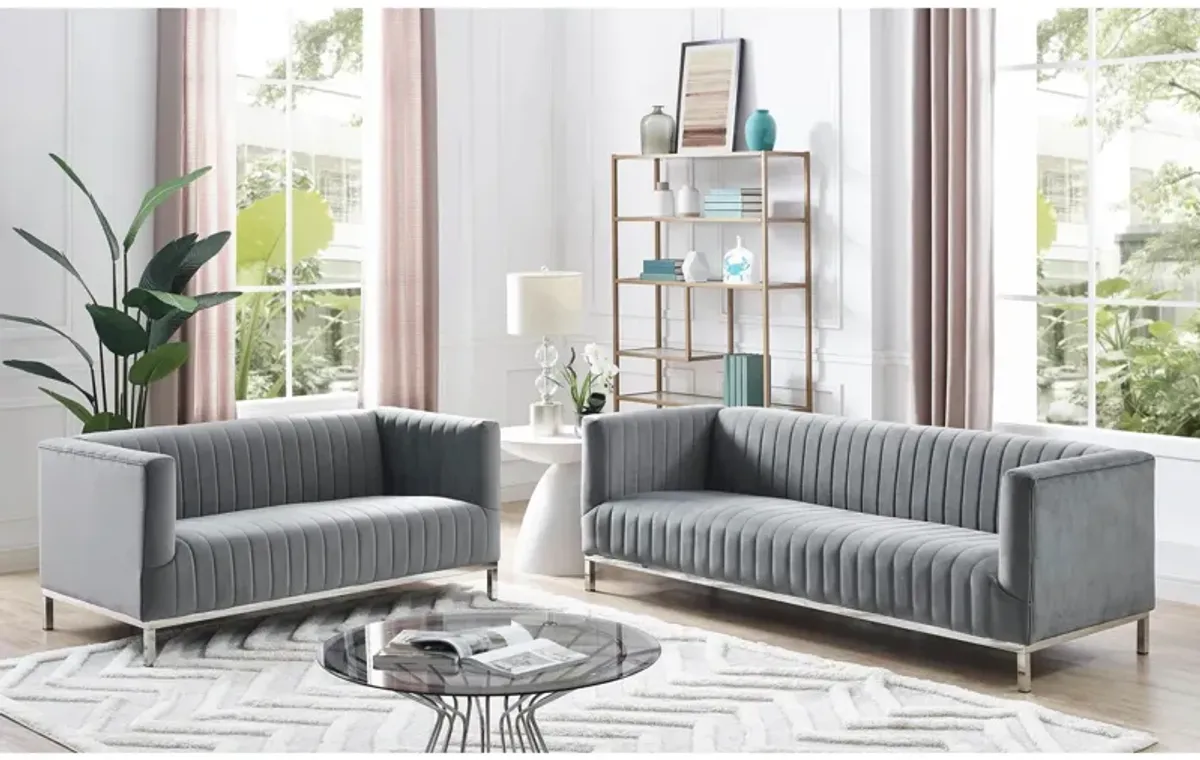 Inspired Home Jay Velvet Loveseat