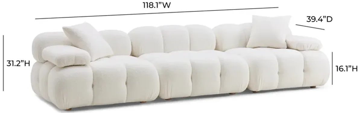 Calliope Cream Vegan Shearling Modular Sofa