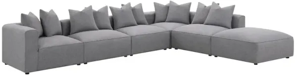 Coaster Co. of America Jennifer 6-piece Upholstered Modular Sectional Grey