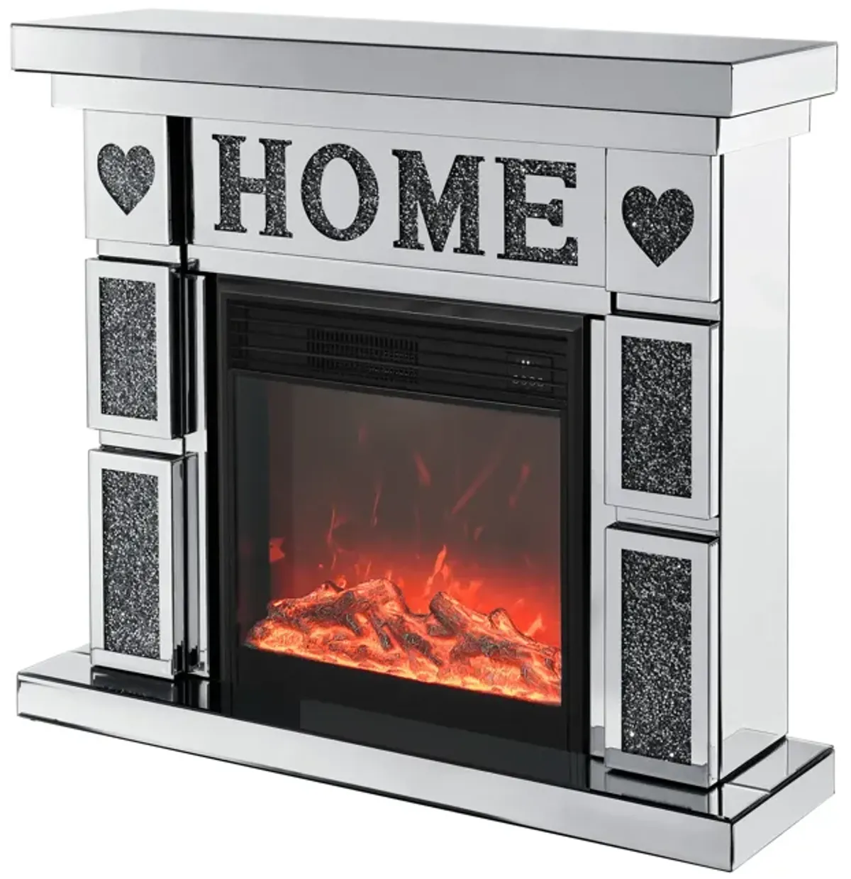 Streamdale Opulent Electric Fireplace with Mirror and Crystal