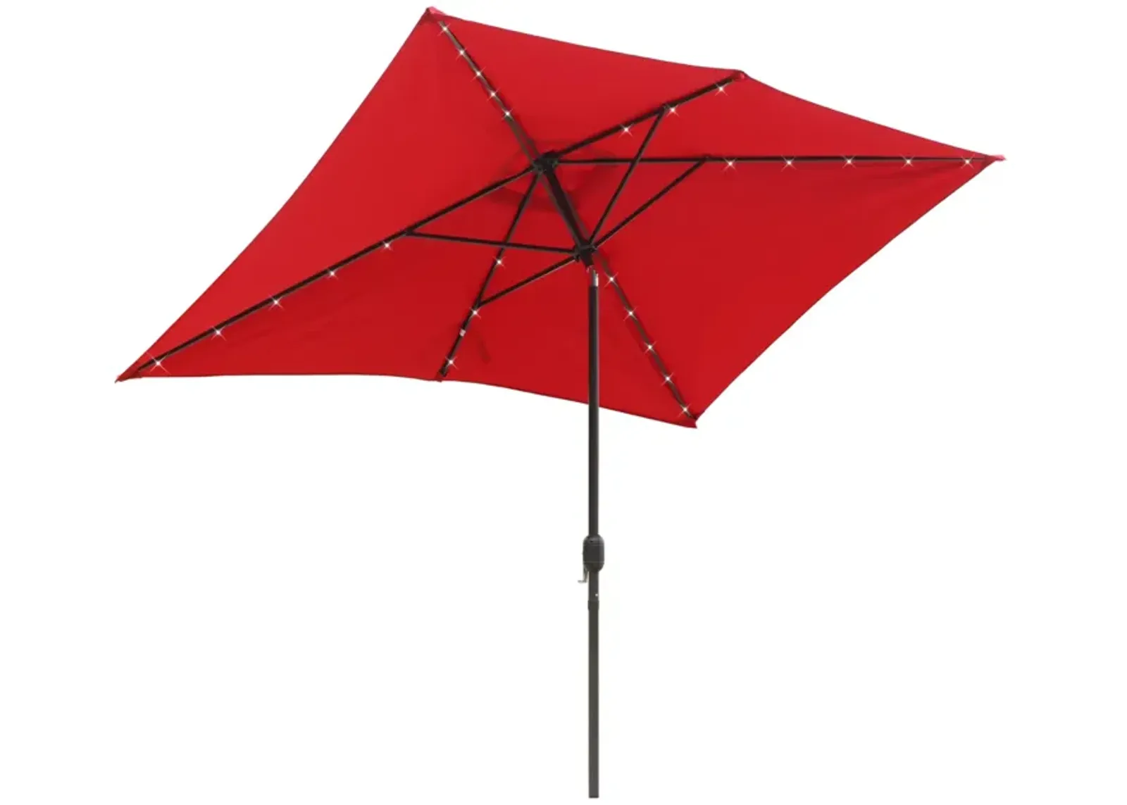 MONDAWE 10ft Rectangular Solar LED Market Patio Umbrella