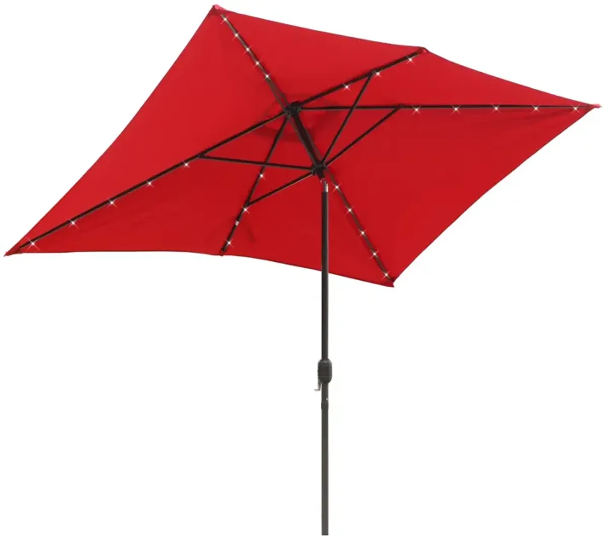 MONDAWE 10ft Rectangular Solar LED Market Patio Umbrella