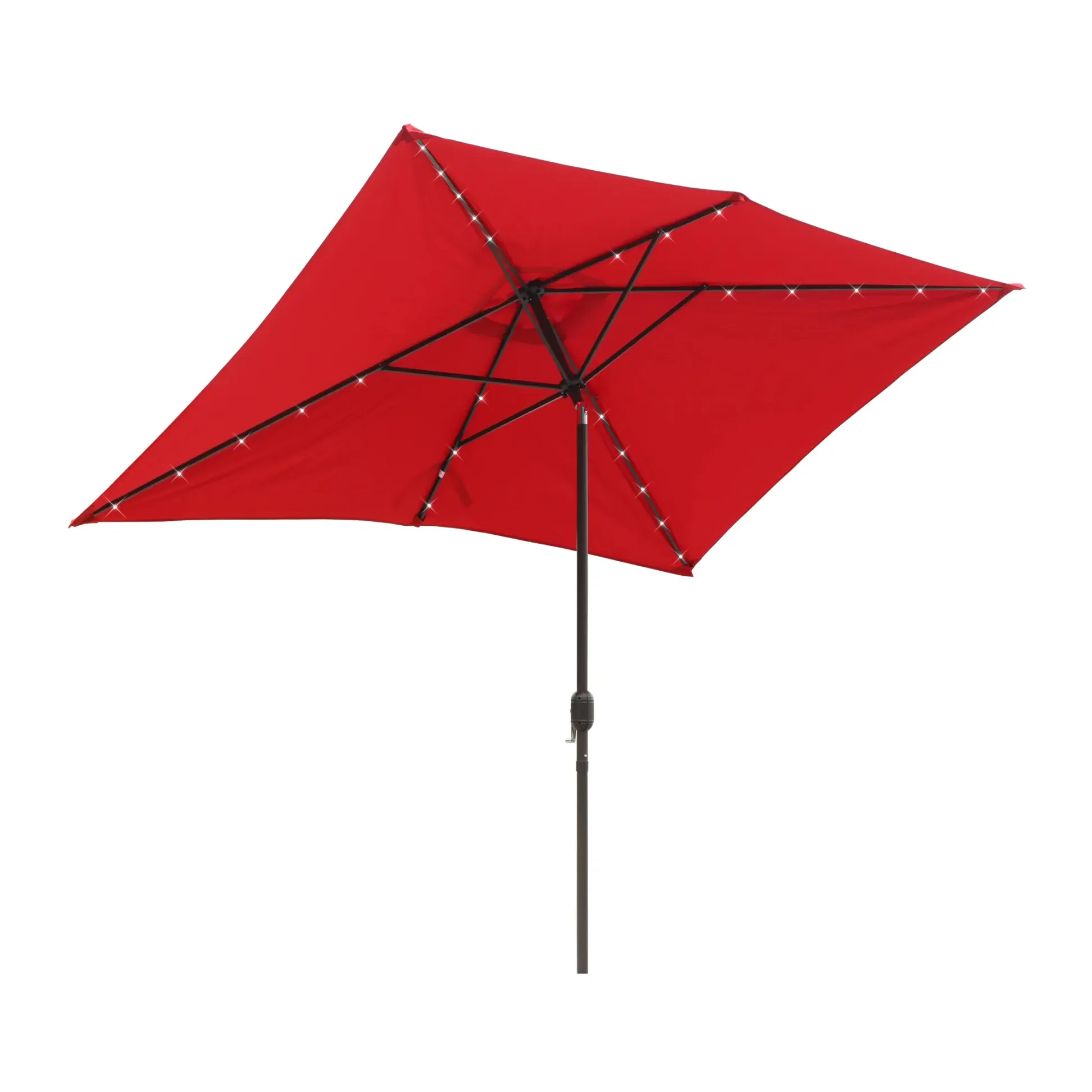 MONDAWE 10ft Rectangular Solar LED Market Patio Umbrella