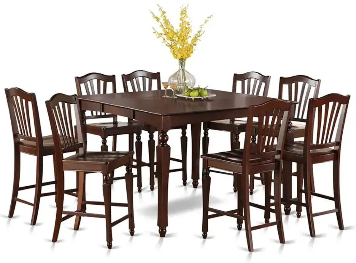 9 PC Counter height Table set-Square gathering Tablealong with 8 Kitchen counter Chairs