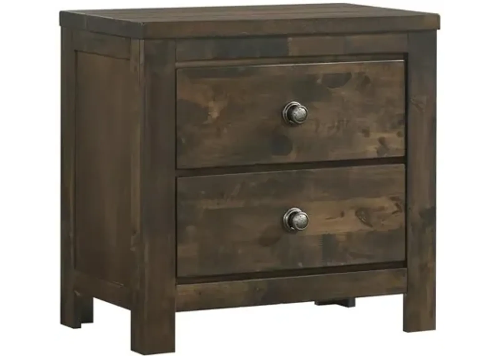 New Classic Furniture Furniture Blue Ridge Solid Wood Bedroom Nightstand in Rustic Gray