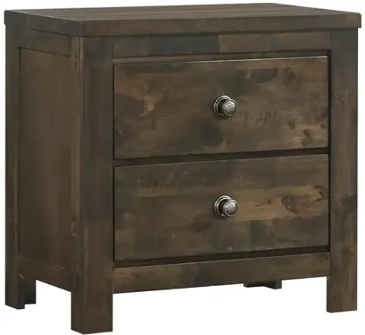 New Classic Furniture Furniture Blue Ridge Solid Wood Bedroom Nightstand in Rustic Gray